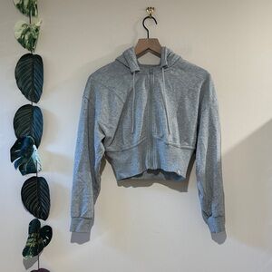 JoyLab Gray‎ Crop Zip Sweater Size Small- Workout Hoodie- Cotton Blend